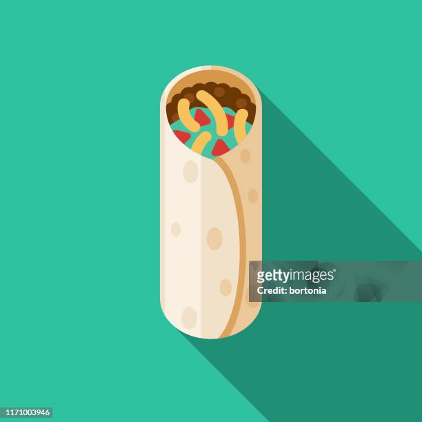 伯裡托墨西哥食品圖示 - burrito 幅插畫檔、美工圖案、卡通及圖標