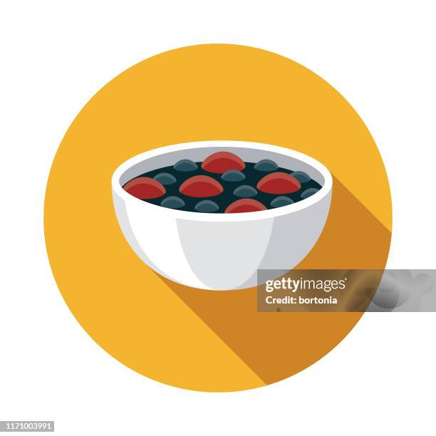 bean with puerco mexican food icon - black bean soup stock illustrations