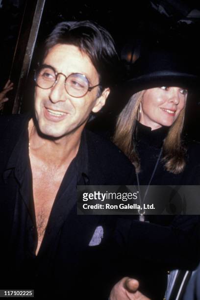 Actor Al Pacino and Diane Keaton attend the premiere party for "Sea of Love" on September 12, 1989 at Tavern on the Green in New York City.
