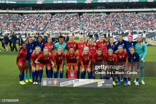 The starting line up of the United States of the U.S. Women's 2019 FIFA World Cup Championship during the Victory Tour presented by Allstate match...