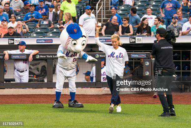 "The Strike Zone" -- Elizabeth faces mounting protests over rising fuel costs as she prepares to throw out the first pitch at a New York Mets game....