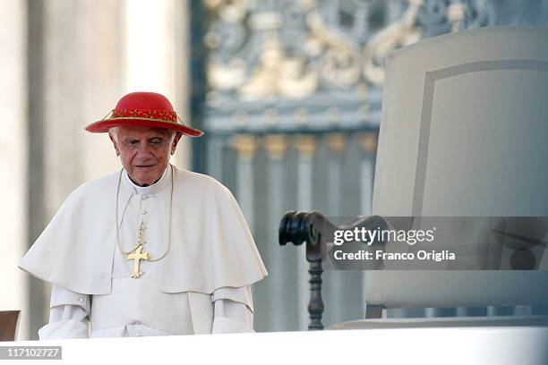 Pope Benedict XVI attends his weekly audience in St. Peter's Square on June 22, 2011 in Vatican City, Vatican. The Vatican announced yesterday that...