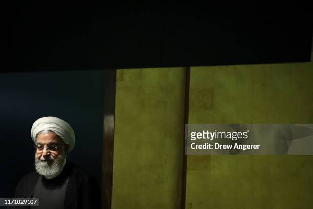 President of Iran Hassan Rouhani arrives to address the United Nations General Assembly at UN headquarters on September 25, 2019 in New York City....