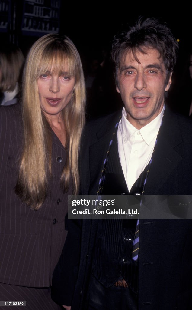 Actor Al Pacino and Lyndall Hobbs attend the world premiere of "Heat