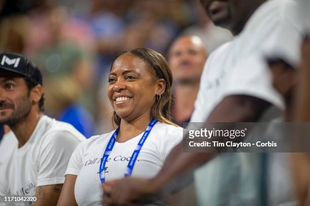 Open Tennis Tournament- Day Four. Candi Gauff, mother of Coco Gauff of the United States, in the stands after her victory against Time Babos of...