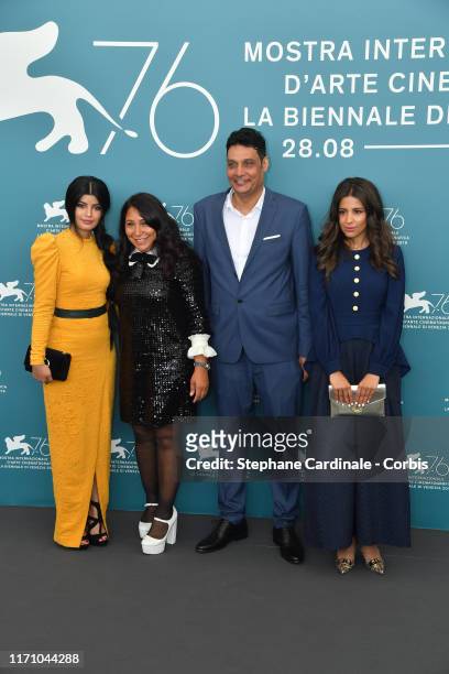 Mila Alzahrani, director Haifaa Al Mansour,Khalid Abdulrhim and Dhay attend "The Perfect Candidate" photocall during the 76th Venice Film Festival at...