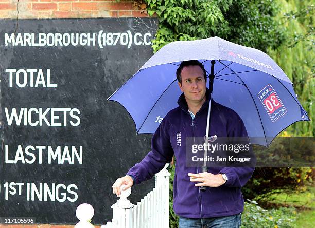 Michael Vaughan, Club Captain of Natwest Cricket Club poses during the NatWest Cricket Club Media Launch at Streatham & Malborough Cricket Club on...