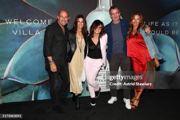 Joyce Varvatos, John Varvatos, Gina Gershon, Eric Goode and Lidia Andich attend the John Varvatos Villa One Tequila Launch Party at John Varvatos...