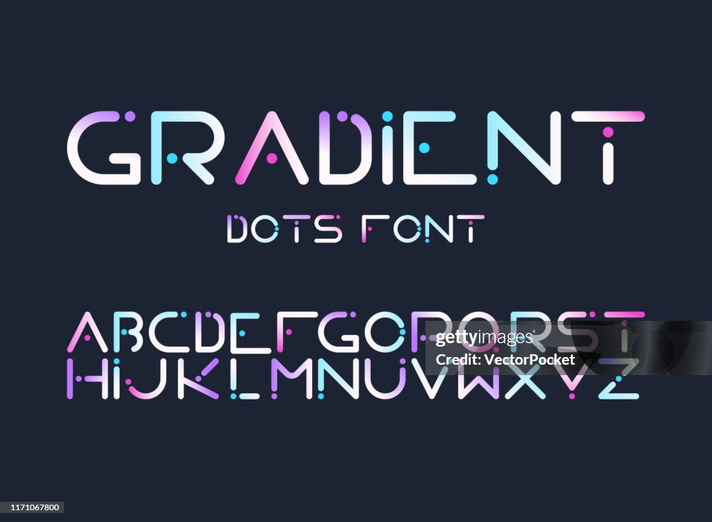 English Alphabet Gradient Letters Flat Vector Set High-Res Vector ...