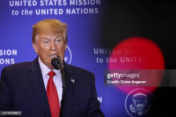 President Donald Trump holds a press conference on the sidelines of the United Nations General Assembly on September 25, 2019 in New York City....