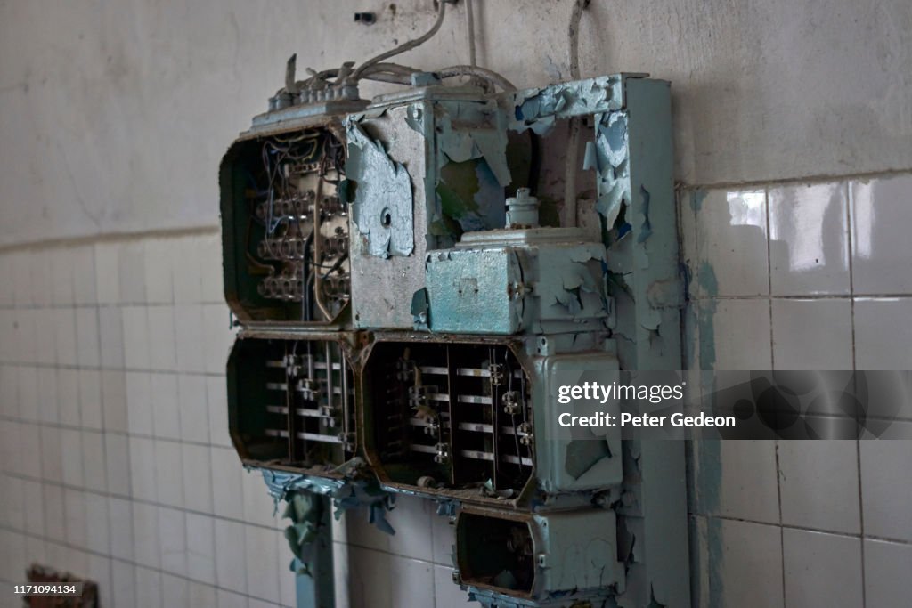 Abandoned secret soviet military base - obsolete east German electric panel