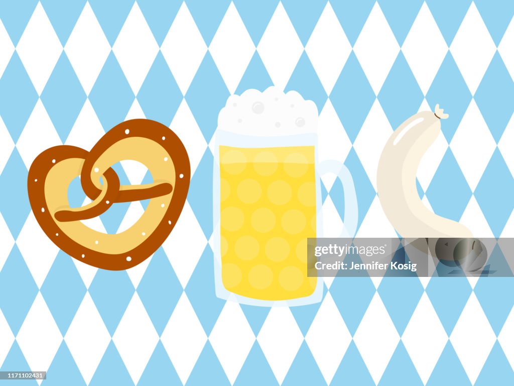 Beer Fest Illustration Bavarian Flag Background High-Res Vector - Getty Images
