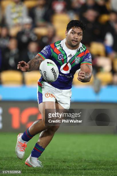 Issac Luke of the Warriors during the round 24 NRL match between the New Zealand Warriors and the South Sydney Rabbitohs at Mt Smart Stadium on...