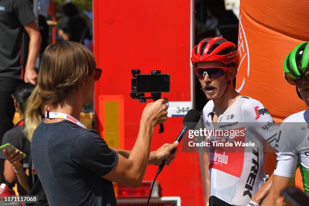 Start / Peter Stetina of The United States and Team Trek-Segafredo / Interview / Press / Media / Onda City / during the 74th Tour of Spain 2019,...