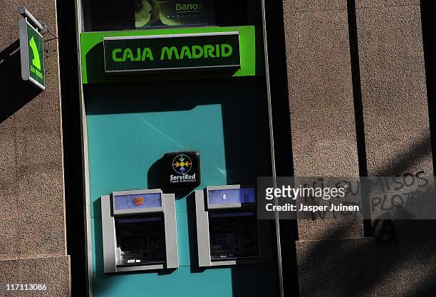 Cash machine on June 22, 2011 in Madrid, Spain. Eurozone finance ministers are currently seeking to find a solution to Greece's pressing debt...