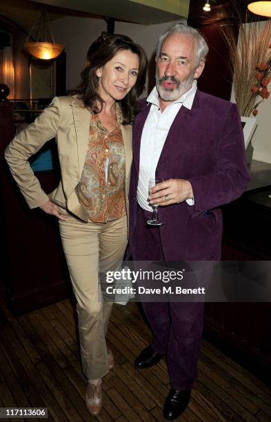 Cherie Lunghi and Simon Callow attend an after party following press night of Being Shakespeare at Walkers on June 22, 2011 in London, England.