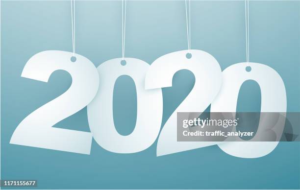 year 2020 - text thread stock illustrations