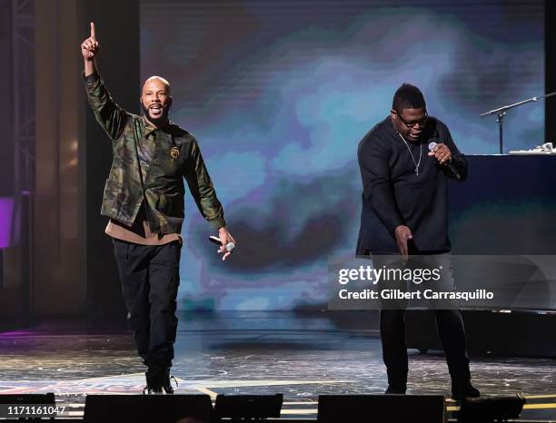 Rapper Common and singer William Murphy perform on stage during 2019 Black Girls Rock! at NJ Performing Arts Center on August 25, 2019 in Newark, New...