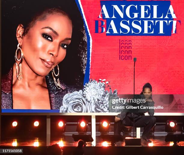 Actress and director Regina King and Star Power Award recipient speaks on stage during the 2019 Black Girls Rock! at NJ Performing Arts Center on...