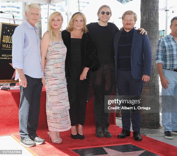 Klaus Dunst, Kirsten Dunst, Inez Rupprecht, Christian Dunst and Jesse Plemons pose at Kirsten Dunst's Star Ceremony On The Hollywood Walk Of Fame on...