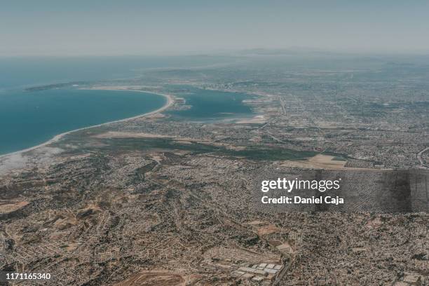 tijuana border out of the airplane - tijuana mexico stock pictures, royalty-free photos & images