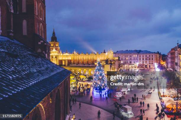 christmas in krakow - cracóvia imagens e fotografias de stock