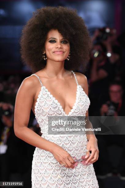 Zazie Beetz walks the red carpet ahead of the "Seberg" screening during the 76th Venice Film Festival at Sala Grande on August 30, 2019 in Venice,...