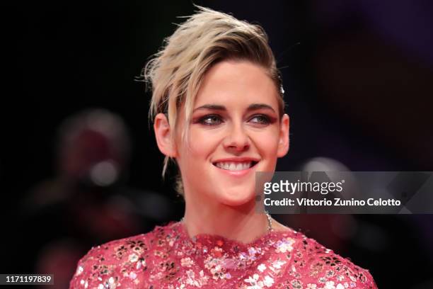 Kristen Stewart walks the red carpet ahead of the "Seberg" screening during during the 76th Venice Film Festival at Sala Grande on August 30, 2019 in...
