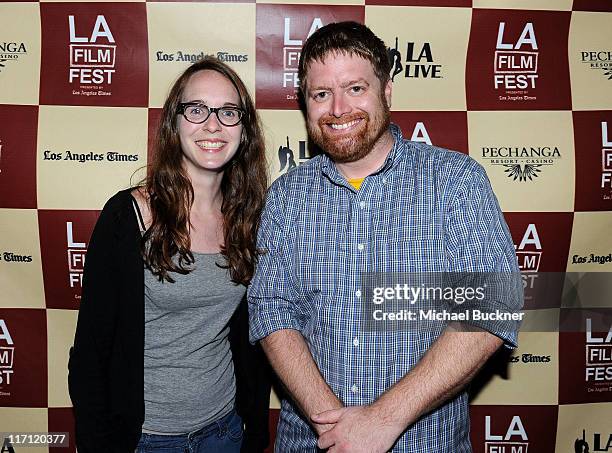 Filmmakers Kerri Lendo and John Merriman attend "Shorts Program 3" during the 2011 Los Angeles Film Festival held at Regal Cinemas L.A. LIVE on June...