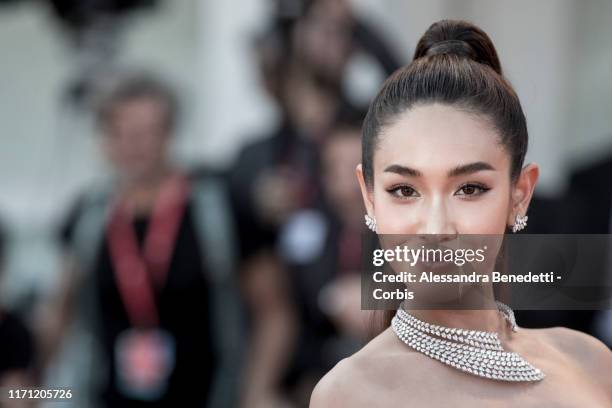 Min Pechaya Wattanamontri walks the red carpet ahead of the "J'Accuse" screening during the 76th Venice Film Festival at Sala Grande on August 30,...