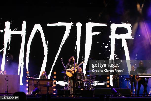 Andrew Hozier-Byrne aka Hozier performs on stage during Electric Picnic Music Festival 2019 at Stradbally Hall Estate on August 30, 2019 in...