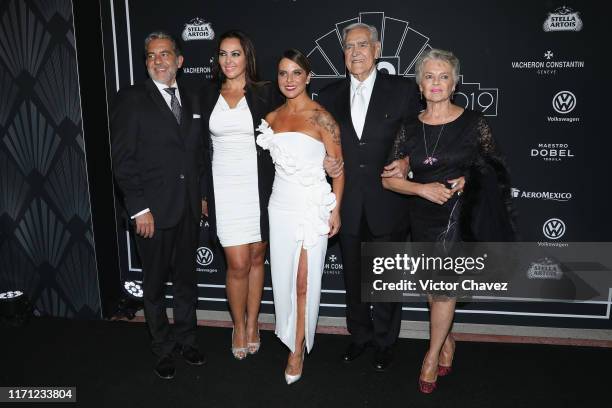 Veronica Castillo, Kate del Castillo, Eric del Castillo, Kate Trillo Graham attend the black carpet of the "GQ Hombres del Año 2019" at Fronton...