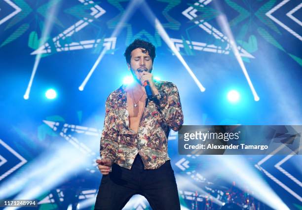 Sebastian Yatra performs live on stage during the Spotify ¡Viva Latino! Live on August 30, 2019 in Miami, Florida.