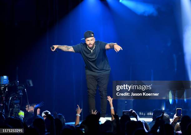 Nicky Jam performs live on stage during the Spotify ¡Viva Latino! Live on August 30, 2019 in Miami, Florida.