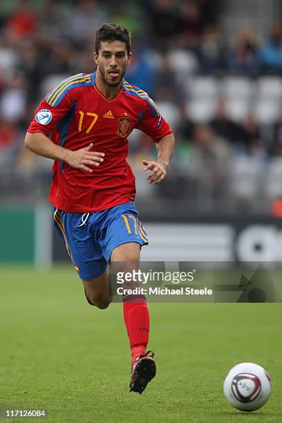 Didac Vila of Spain during the UEFA European Under-21 Championship semi-final match between Belarus and Spain at the Viborg Stadium on June 22, 2011...