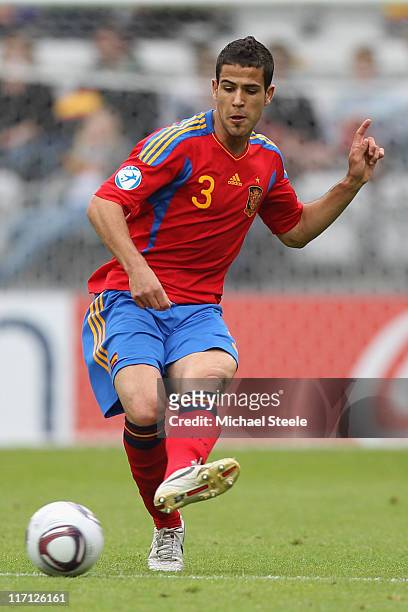Alvaro Dominguez of Spain during the UEFA European Under-21 Championship semi-final match between Belarus and Spain at the Viborg Stadium on June 22,...