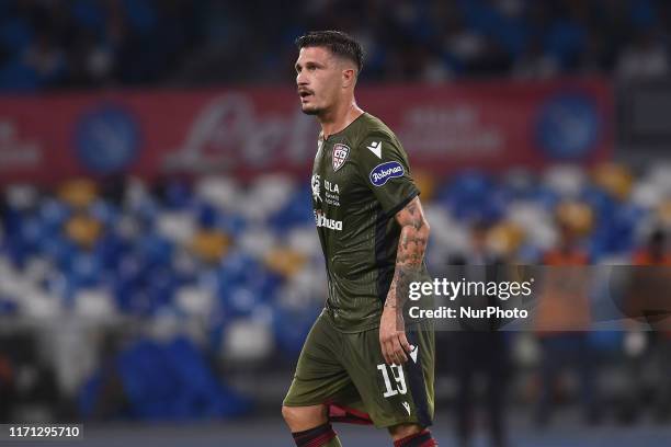 Fabio Pisacane of Cagliari Calcio during the Serie A TIM match between SSC Napoli and Cagliari Calcio at Stadio San Paolo Naples Italy on 25...