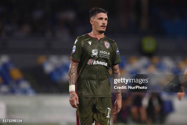 Fabio Pisacane of Cagliari Calcio during the Serie A TIM match between SSC Napoli and Cagliari Calcio at Stadio San Paolo Naples Italy on 25...