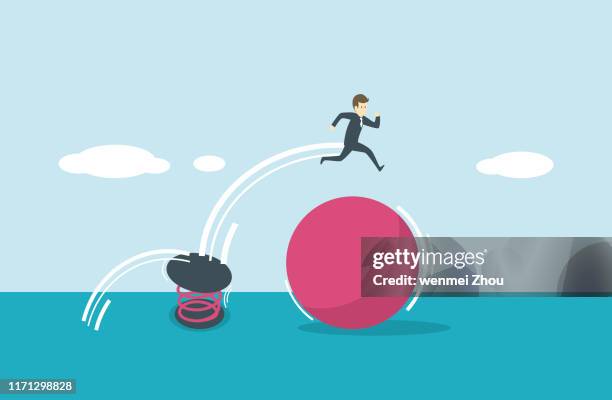 bouncing - coiled spring stock illustrations
