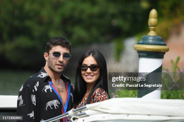 Andrea Iannone and Giulia De Lellis arrive at the 76th Venice Film Festival on August 31, 2019 in Venice, Italy.