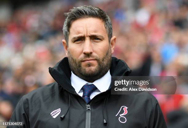 Bristol city manager Lee Johnson during the Sky Bet Championship match between Bristol City and Middlesbrough at Ashton Gate on August 31, 2019 in...