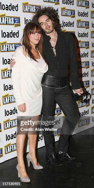 Russell Brand and Abi Titmus during 2006 Loaded Lafta Comedy Awards - Arrivals at Sketch in London, Great Britain.