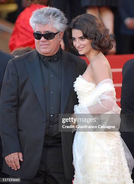 Penelope Cruz and Pedro Almodovar during 2006 Cannes Film Festival - Volver Premiere at Palais du Festival in Cannes, France.