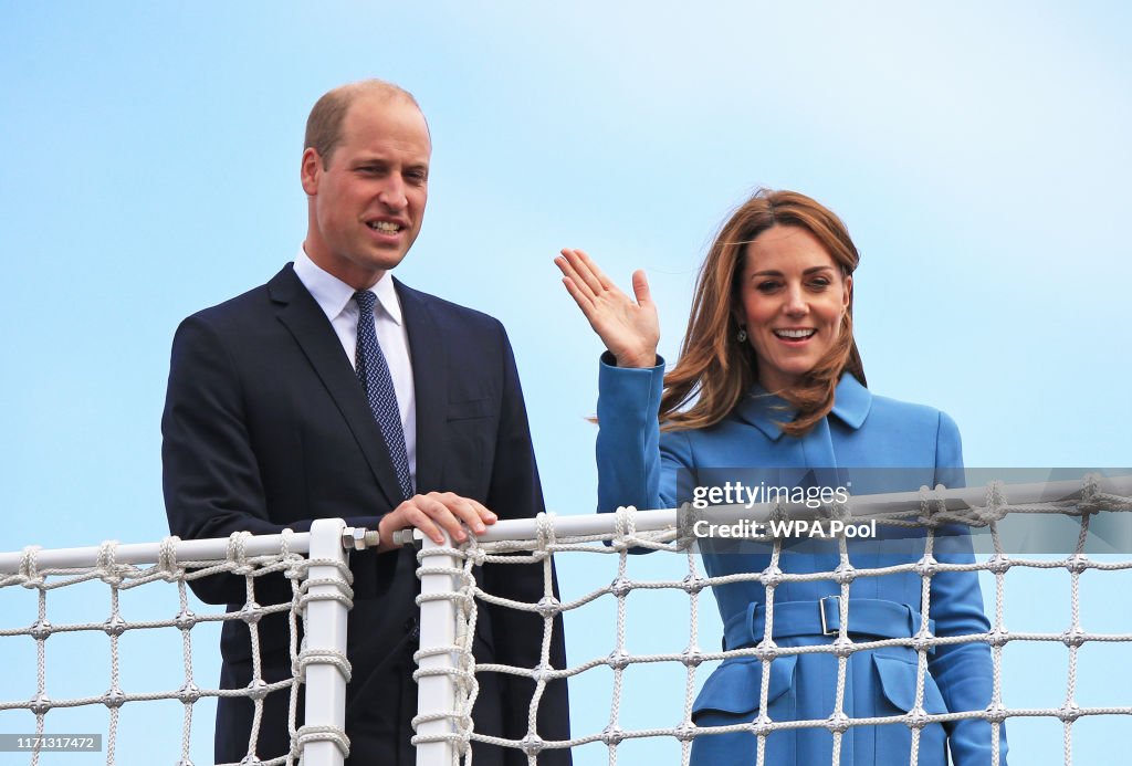 The Duke & Duchess Of Cambridge Attend The Naming Ceremony For The RSS Sir David Attenborough