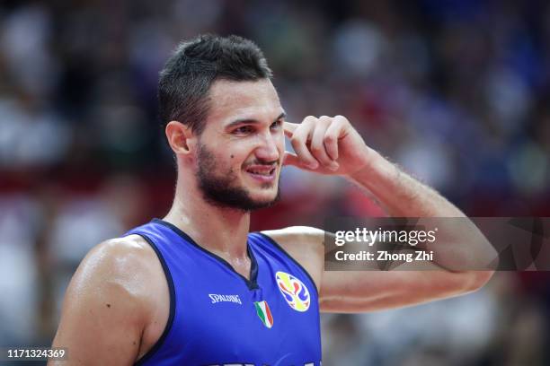 Danilo Gallinari of the Italy National Team looks on against the Philippines National Team during the 1st round of 2019 FIBA World Cup at GBA...