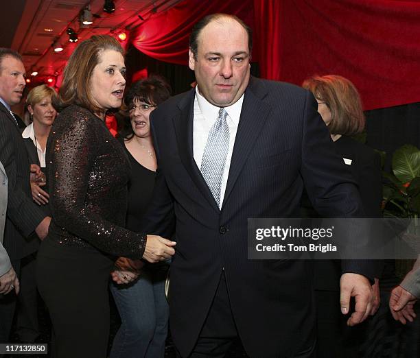 Lorraine Bracco and James Gandolfini during The Sopranos Cast Press Conference and Photocall at Atlantic City Hilton - March 25, 2006 at Atlantic...