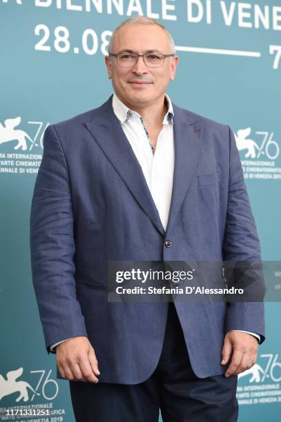 Mikhail Khodorkovsky attends "Citizen K" photocall during the 76th Venice Film Festival at Sala Grande on August 31, 2019 in Venice, Italy.