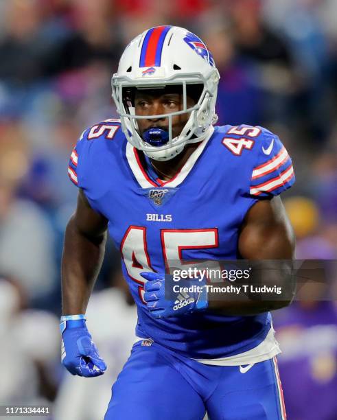 Christian Wade of the Buffalo Bills during a preseason game against the Minnesota Vikings at New Era Field on August 29, 2019 in Orchard Park, New...
