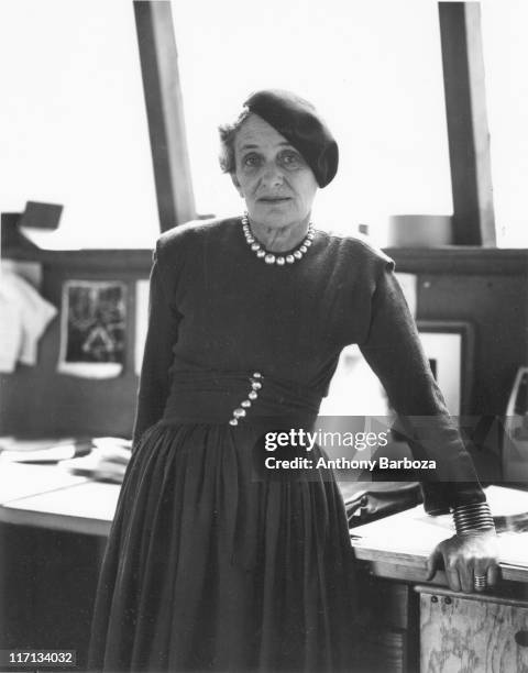 Portrait of American photographer Dorothea Lange , mid twentieth century.
