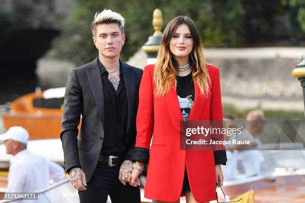 Benjamin Mascolo knowns as Benji and Bella Thorne attend the HFPA cocktail reception during the 76th Venice Film Festival at Excelsior Hotel on...